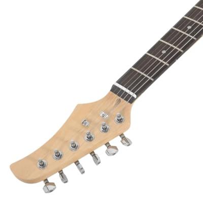 VidaXL Gitaar voor beginners elektrisch met tas 4/4 39" bruin en wit - thumbnail