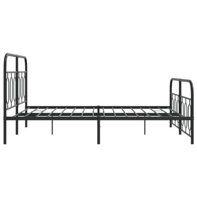 Bedframe met hoofd- en voeteneinde metaal zwart 150x200 cm - thumbnail