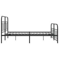 Bedframe met hoofd- en voeteneinde metaal zwart 150x200 cm - thumbnail