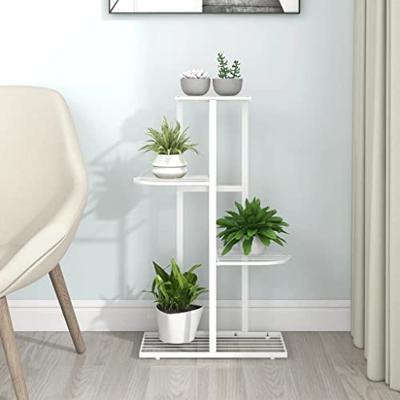 VidaXL Bloemenstandaard met 4 lagen 43x22x76 cm metaal wit VidaXL Bloemenstandaard met 4 lagen 43x22x76 cm metaal wit
