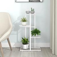 VidaXL Bloemenstandaard met 4 lagen 43x22x76 cm metaal wit - thumbnail