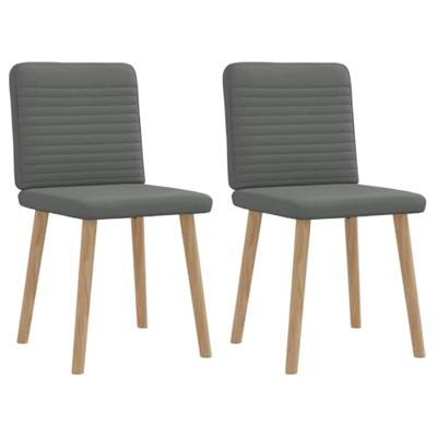 Eetkamerstoelen 2 st stof donkergrijs Eetkamerstoelen 2 st stof donkergrijs