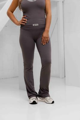 Unique The Label High Waist Fold Pants Dames Grijs - Maat XS - Kleur: Grijs | Soccerfanshop