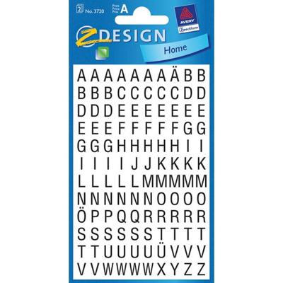 Avery Etiketten cijfers en letters A-Z, 120 stuks, zwart op wit
