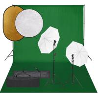 Fotostudioset met verlichtingsset, achtergrond en reflector - thumbnail