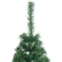 Kunstkerstboom met standaard half 120 cm PVC groen - thumbnail