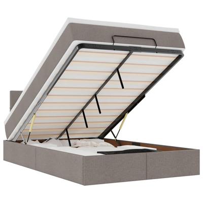 Ottoman bed met matras en LED's 80x200cm stof taupe