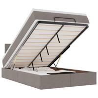 Ottoman bed met matras en LED's 80x200cm stof taupe - thumbnail