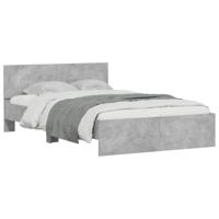 Bedframe met hoofdeinde en LED betongrijs 140x190 cm - thumbnail