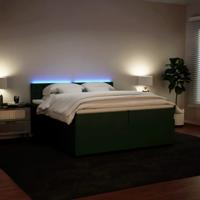 Boxspring met matras fluweel donkergroen 200x200 cm - thumbnail