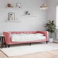 Slaapbank met matras 80x200 cm fluweel roze - thumbnail