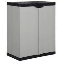 Tuinkast met 1 schap 68x40x85 cm grijs en zwart - thumbnail