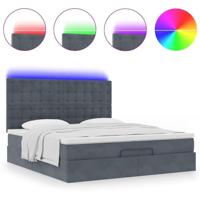 Ottoman bed met matrassen en LED's 200x200cm fluweel - thumbnail