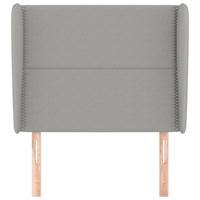 Hoofdbord met randen 183x23x78/88 cm stof lichtgrijs - thumbnail