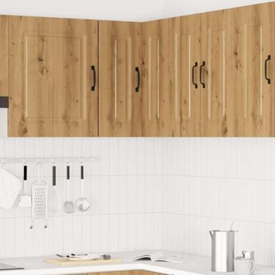 Keukenwandhoekkast Kalmar bewerkt hout artisanaal eikenkleur Keukenwandhoekkast Kalmar bewerkt hout artisanaal eikenkleur