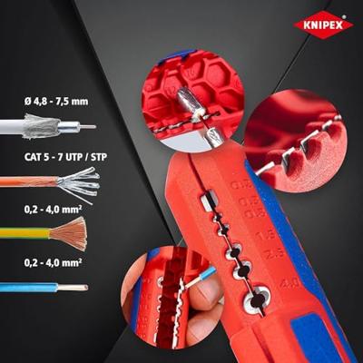 Knipex KNIPEX ErgoStrip® Universeel ontmantelingsgereedschap | 135 mm - 169501SB - thumbnail