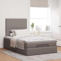 Ottoman bed met matras en LED's 120x200cm stof taupe - thumbnail