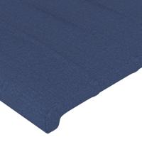 Hoofdbord met randen 203x16x118/128 cm stof blauw - thumbnail