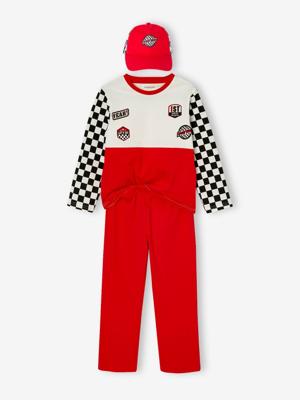 Jungen Rennfahrer-Schlafanzug mit Cap und Recycling-Baumwolle rood Jungen Rennfahrer-Schlafanzug mit Cap und Recycling-Baumwolle rood
