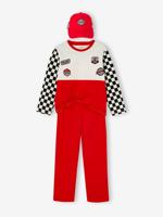 Jungen Rennfahrer-Schlafanzug mit Cap und Recycling-Baumwolle rood - thumbnail