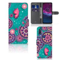 Motorola One Action Hoesje Cirkels en Vlinders - thumbnail