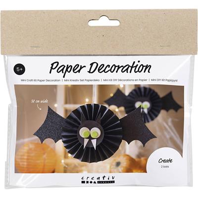 Creativ Company Mini hobbyset decoraties van papier, vleermuizen, zwart, wit, 1 doos Creativ Company Mini hobbyset decoraties van papier, vleermuizen, zwart, wit, 1 doos