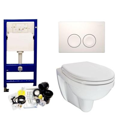 Geberit UP100 Toiletset set02 B&W Compact 47.5 cm met Delta drukplaat