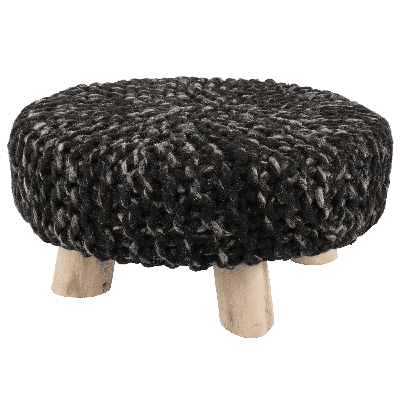 Kruk Caro Ø60 x 25 cm zwart met grijs Kruk Caro Ø60 x 25 cm zwart met grijs