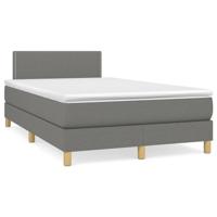 Boxspring met matras stof donkergrijs 120x190 cm - thumbnail