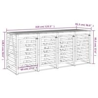 Containerberging viervoudig massief grenenhout zwart - thumbnail