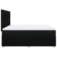 Boxspring met matras stof zwart 200x200 cm - thumbnail
