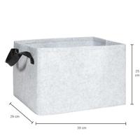 QUVIO Opbergmand Vilt - Grijs - Set van 2 - thumbnail