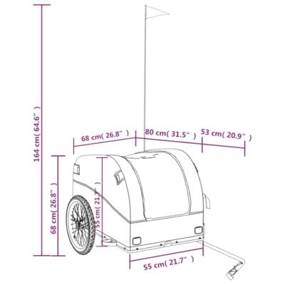 Fietstrailer 45 kg ijzer zwart en blauw
