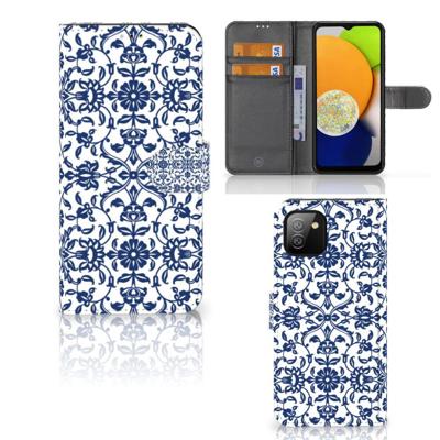 Samsung Galaxy A03 Hoesje Flower Blue