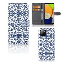 Samsung Galaxy A03 Hoesje Flower Blue - thumbnail
