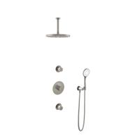 Hotbath Buddy - Inbouw Regendoucheset - 2 Stopkranen - Thermostatisch - Plafondbuis 15 cm - Hoofddouche 300 mm - Ronde Handdouche 3 Standen - Waterbesparend - V02 - thumbnail