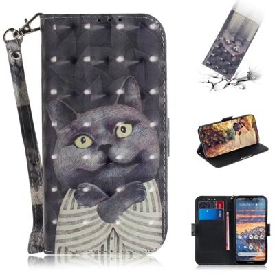 3D gekleurde tekening knuffel Cat patroon horizontale Flip lederen case voor Nokia 4 2 met houder & card slots & portemonnee 3D gekleurde tekening knuffel Cat patroon horizontale Flip lederen case voor Nokia 4 2 met houder & card slots & portemonnee