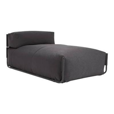 Kave Home Modulaire Outdoor Bank 'Square' Chaise Longue, kleur Donkergrijs