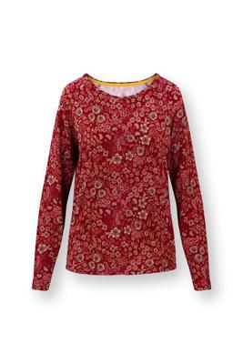 Pip Studio Tina Top Lange Mouw Daisy Dreams Rood S