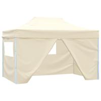 VidaXL Vouwtent pop-up met 4 zijwanden 3x4,5 m crèmewit - thumbnail