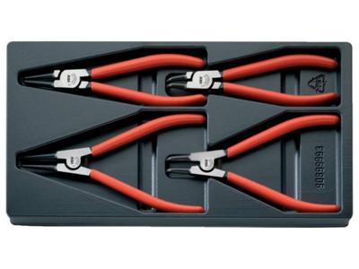 VBW 777000 Precisie-borgveertang set Geschikt voor borgringen Binnen- en buitenringen 19-60 mm 19-60 mm Puntvorm Recht, 90° haaks