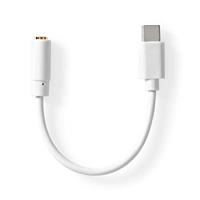 Nedis CCGB65950WT01 Usb-adapter Usb 2.0 Usb-c™ Male 3,5 Mm Female 0.10 M Rond Vernikkeld Pvc Wit Doos - thumbnail