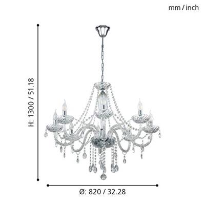 Eglo KroonluchterBasilano 1 82cm 8-lichts grijs - 39101