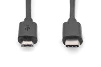 Digitus USB-kabel USB 3.2 Gen1 (USB 3.0 / USB 3.1 Gen1) USB-C stekker, USB-micro-B stekker 1.80 m Zwart Rond, Stekker past op beide manieren, Afgeschermd - thumbnail