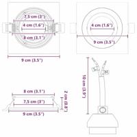VidaXL Spotje 6 pcs zwart 9 x 9 x 2 cm aluminium - thumbnail