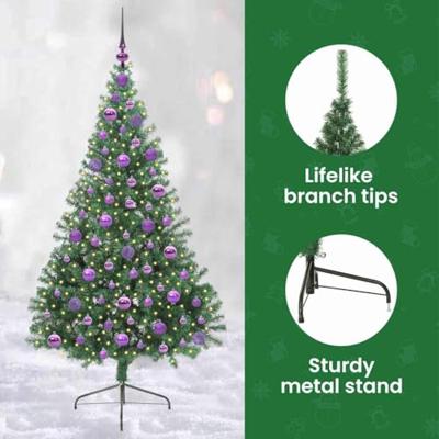 VidaXL Kunstmatig voorverlicht kerstboom met 300 led groen 180 cm pvc