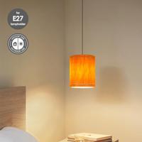 Papieren Gevouwen Lampenkap - Cilindrisch - Oranje - ø20 x 24 cm - E27 fitting - Voor Tafellampen - Ontworpen voor woonkamer en eetkamer - thumbnail