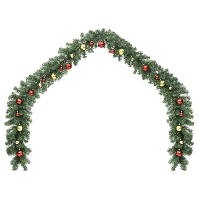VidaXL Kerstslinger versierd met kerstballen en led-lampjes 5 m