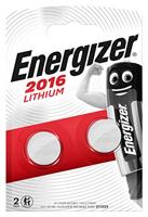 Energizer knoopcel CR2016, blister van 2 stuks - thumbnail