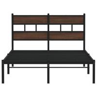 Bedframe met hoofdbord zonder matras bruin eiken 120x190 cm - thumbnail